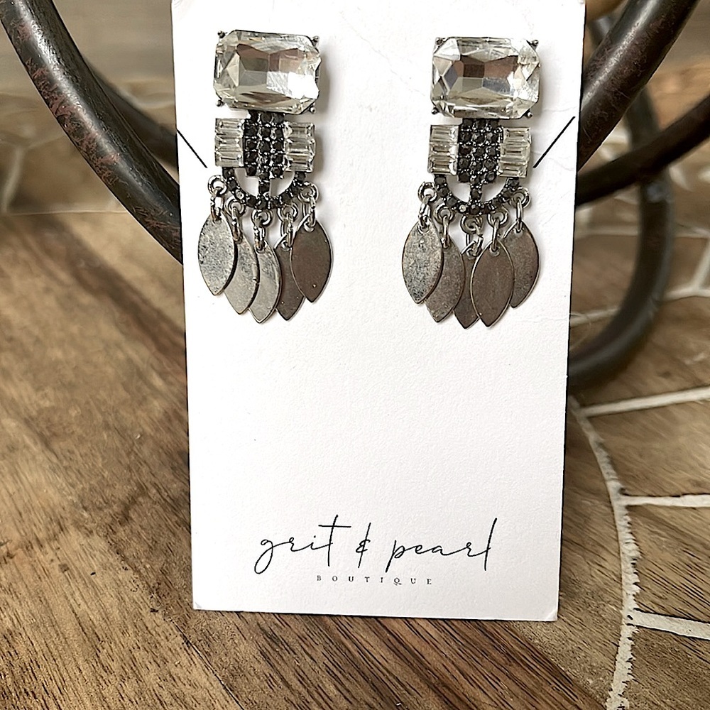 Gorgeous silver boho glam earrings